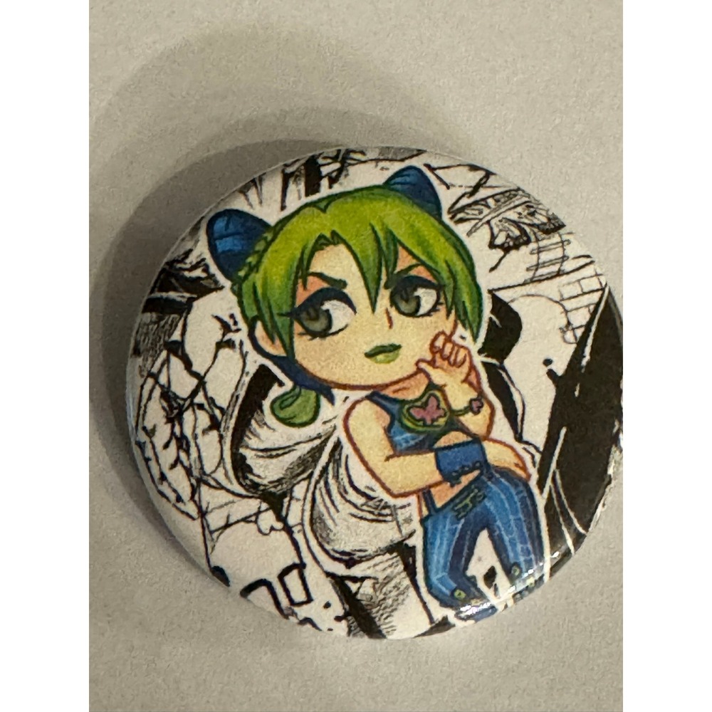 Jolyne Cujoh Chibi Anime Pin Button JoJos Bizarre Adventure Stone Ocean 1.5"